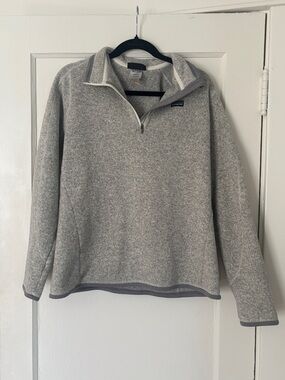 Patagonia women’s 1/4 zip fleece pullover heather grey XL EXTRA LARGE